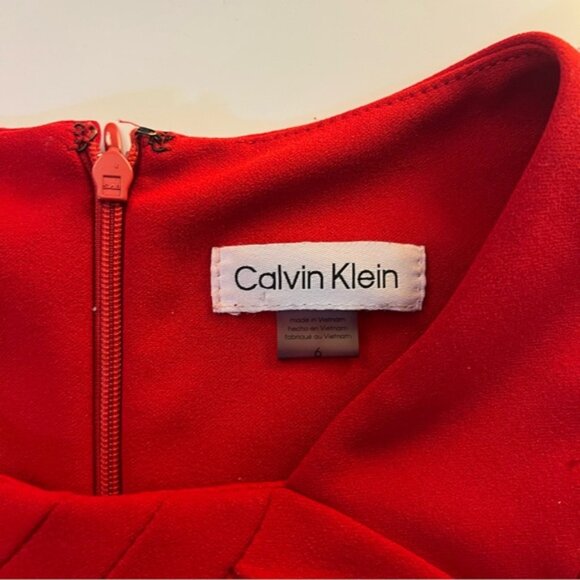 Calvin Klein Red Sleeveless Wide-Leg Jumpsuit – Size 6 - Picture 2 of 8